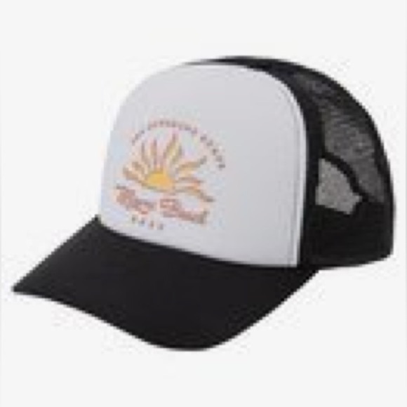NWOT Roxy ‘The Sunshine State Miami Beach Trucker Hat’ in Black & White OS - Picture 9 of 9